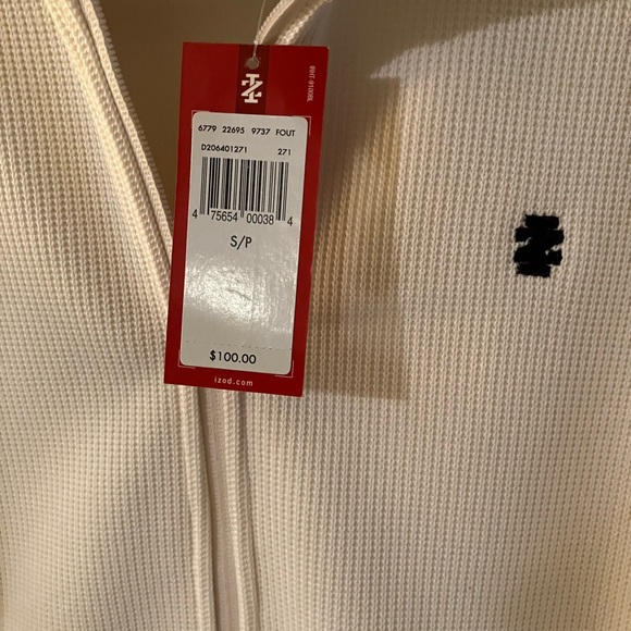 Izod off white full zip jacket with stand up collar - Picture 4 of 5